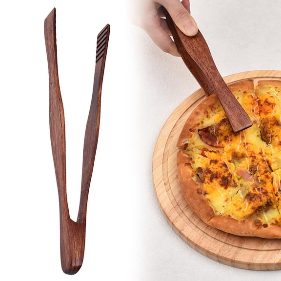 SLUOHZXI 1-Pc Wood Toast Tongs 10.4” – Natural Wood Tongs for Toaster, Oven, Air Fryer, Pickles, Snacks – Heat-Resistant, Food Safe, Easy to Use
