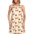 thumbnail image 1 of Vsdgher Robe d'Été Imprimé Teckel pour Femmes Décontractée Col en U Robe de Plage Sans Manches Robe Débardeur Ample avec Poche, 1 of 7