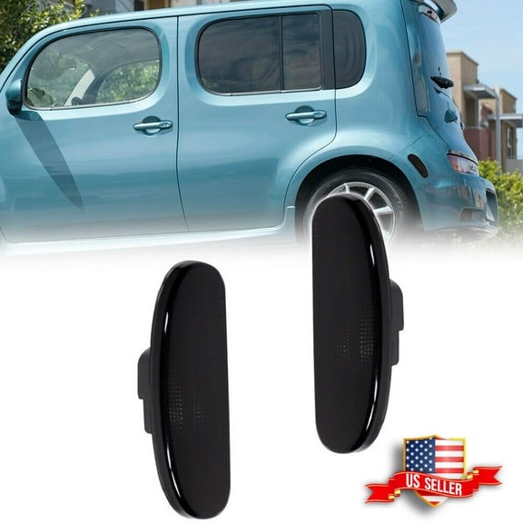 GTINTHEBOX 2x Smoked Lens Rear Bumper Side Marker Light Housings For 2009-2014 Nissan CUBE