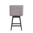 thumbnail image 3 of Armen Living Elias Gray Solid Wood Upholstered 26" Counter Height Swivel Barstool with Gray Fabric Seat, 3 of 6