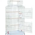thumbnail image 6 of Yaheetech 64"H Open Top Metal Bird Cage Large Parrot Cage w/ Double Doors & Rolling Stand for Budgie Parrot Canary Cockatiel, White, 6 of 9
