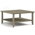 thumbnail image 1 of Simpli Home Acadian Wood 36" Square Transitional Coffee Table in Gray, 1 of 5