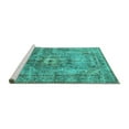 thumbnail image 2 of Ahgly Company Machine Washable Indoor Rectangle Persian Turquoise Blue Traditional Area Rugs, 2' x 5', 2 of 4