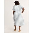 thumbnail image 4 of Time and Tru Women’s and Women’s Plus Cotton Double Cloth Midi Dress, Sizes XS-4X, 4 of 5