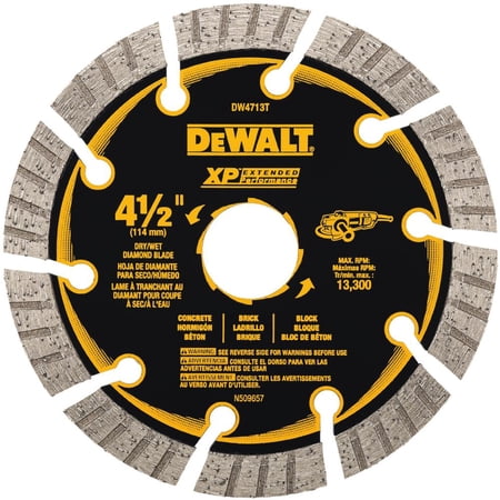 UPC: 0885911526234 | DEWALT DW4713T 4-1/2 XP Turbo Seg Diamond Blade