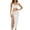White, variant on Hinvhai Women's Elegant Square Neck Dress Clearance Sleeveless Bodycon High Split Ruched Long formal Evening Dress White S(S)