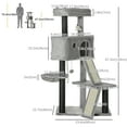thumbnail image 3 of PawHut Cat Tree Tower with Condo Hammock Light Grey 47", 3 of 10