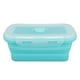 thumbnail image 4 of Contenedor plegable de silicona para almacenamiento de alimentos, resistente a altas temperaturas, apto para microondas, lonchera respetuosa con el medio ambiente, Bento Box, 1200 ml, azul, 4 of 14