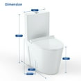 thumbnail image 2 of Elongated Toilet for Bathrooms, One-Piece Toilet with Soft Close Seat, Powerful & Quiet Left Side/ Dual Flush Trip Lever Flush , Ceramic Crisp White, 2 of 8