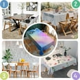 thumbnail image 5 of Rainbow Tie Dye Cloud Rectangle Tablecloth 60"x120",Waterproof Polyester Rectangle Table Cloth, Wipeable Spillproof Polyester Tablecloth for Dining, Camping, Indoor and Outdoor, 5 of 6