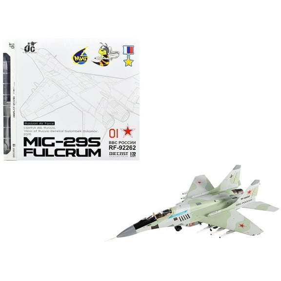 Mikoyan MiG-29S Fulcrum-C Fighter Aircraft "Lipetsk AB, Russia" (2018) Russian Air Force 1/72 Diecast Model by JC Wings