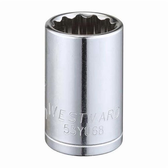 Westward Socket, Steel, Chrome, 17 mm 53YU68