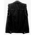 thumbnail image 2 of XINQIHANG Women's Ripped Lapel Collar Button Up Sleeveless Frayed Denim Vest Jacket, 2 of 3