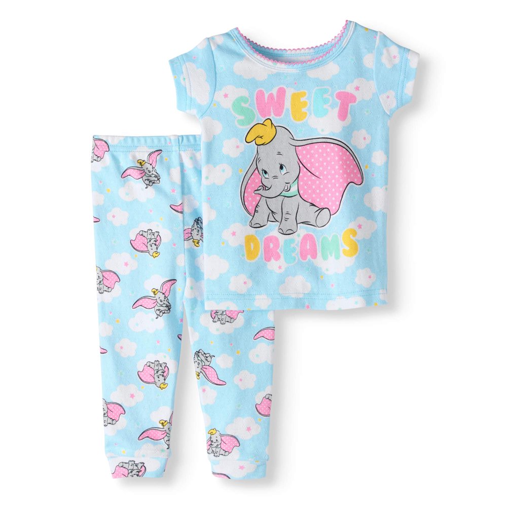 Dumbo Dumbo Baby girl cotton tight fit pajamas, 2pc set
