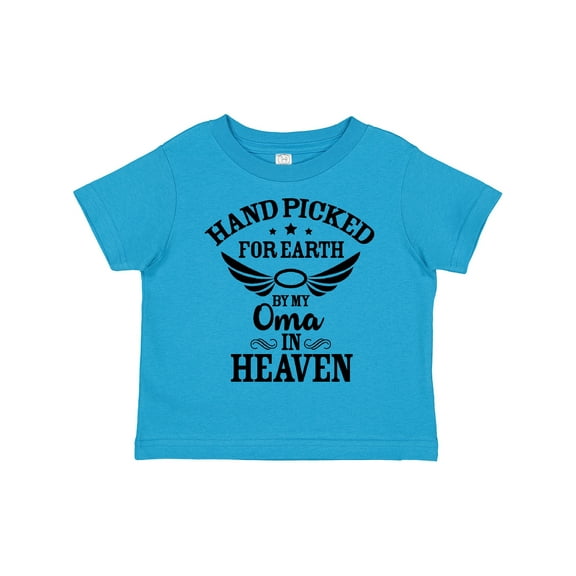 Inktastic Handpicked for Earth By My Oma in Heaven with Angel Wings Boys or Girls Toddler T-Shirt