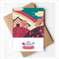 thumbnail image 1 of Cartoon House Landscape Painting Pattern Happy Birthday Greeting Cards Envelopes Blank, 1 of 3