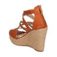 thumbnail image 3 of New Women KAYLEEN Gretta-1 PU Open Toe Strappy Espadrille Platform Wedge Heel, 3 of 5