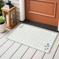 thumbnail image 4 of Entryway Rug 2'x3', Blue Spring Floral Small Rug for Kitchen Bathroom Door Mat Indoor Entrance, Watercolor Teal Plaid Summer Botanical Non-Slip Area Rugs Floor Mats Carpet Front Door Rugs, 4 of 8