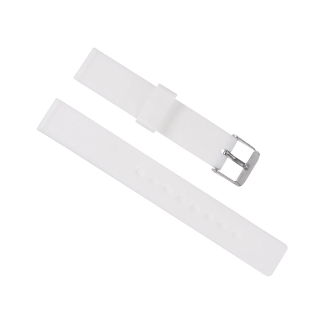 Suave Goma Reloj Correa 16mm Ancho, Rápida Liberación Reemplazo Silicona Reloj Correa, Blanco