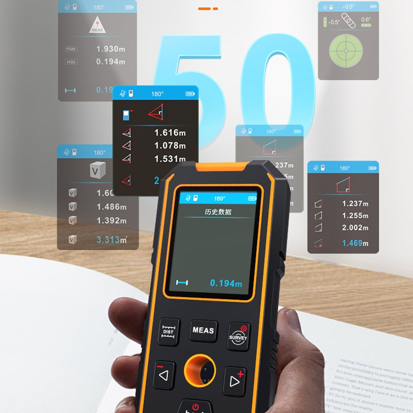 Lightweight Handheld Wall Detectors With High Accuracy LCD Screen And Sound Alarms Wall Scanner For Concealed Objects