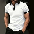 thumbnail image 3 of JIANJIA Polo Shirts For Men Solid Color Lapel Short Sleeve Loose Fit Pullover Tops Daily-Wear,White,XXXXL, 3 of 4