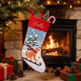 thumbnail image 5 of Personalized Christmas Stockings with Embroidered Name, 16.93 Inch Dog on Sled Jacquard Vintage Xmas Stocking with Soft Velvet Cuff for Fireplace Family Holiday Decor, 5 of 6