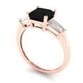 thumbnail image 2 of 1.62 ct Square Emerald Cut Natural Onyx Three-Stone Engagement Ring for Women in 18K Rose Gold, 2 of 5