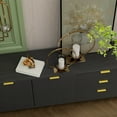 thumbnail image 5 of FUFU&GAGA 2 Door Large Storage Cabinet  3 Drawer TV Cabinet Buffet Sideboard Black, 5 of 5