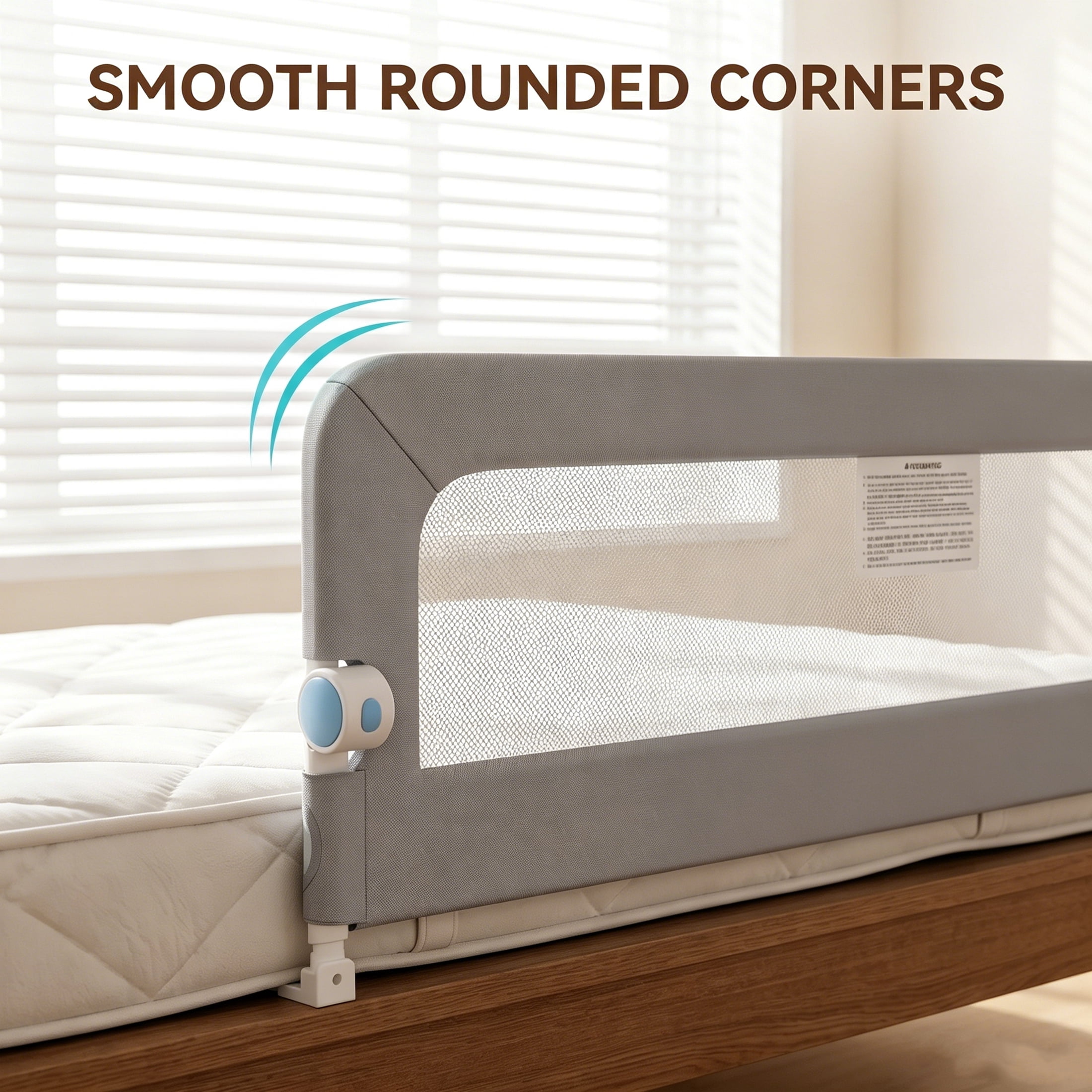 Haelhorneger Bed Rails for Toddlers, Baby Bed Rail Guard Foldable Toddler Bed Rail (Gray, 1.1m Sizes)