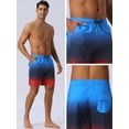 thumbnail image 5 of DARING DIVA Men's Gradient Color Drawstring Elastic Waist Lining Swimming Trunks 30 Navy Blue, 5 of 6