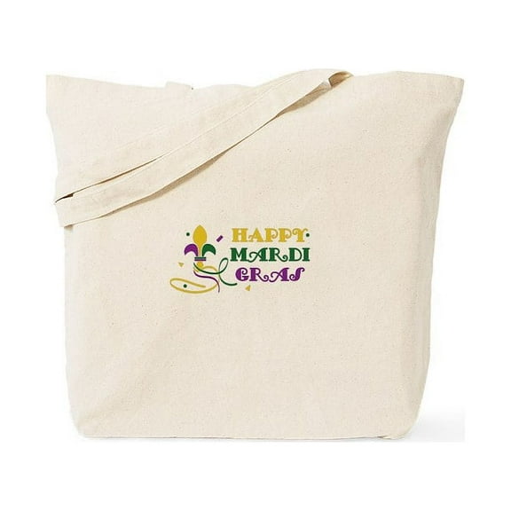 CafePress - HAPPY MARDI GRAS Tote Bag - Unisex Canvas Tote Bag, Beige, 1-Piece