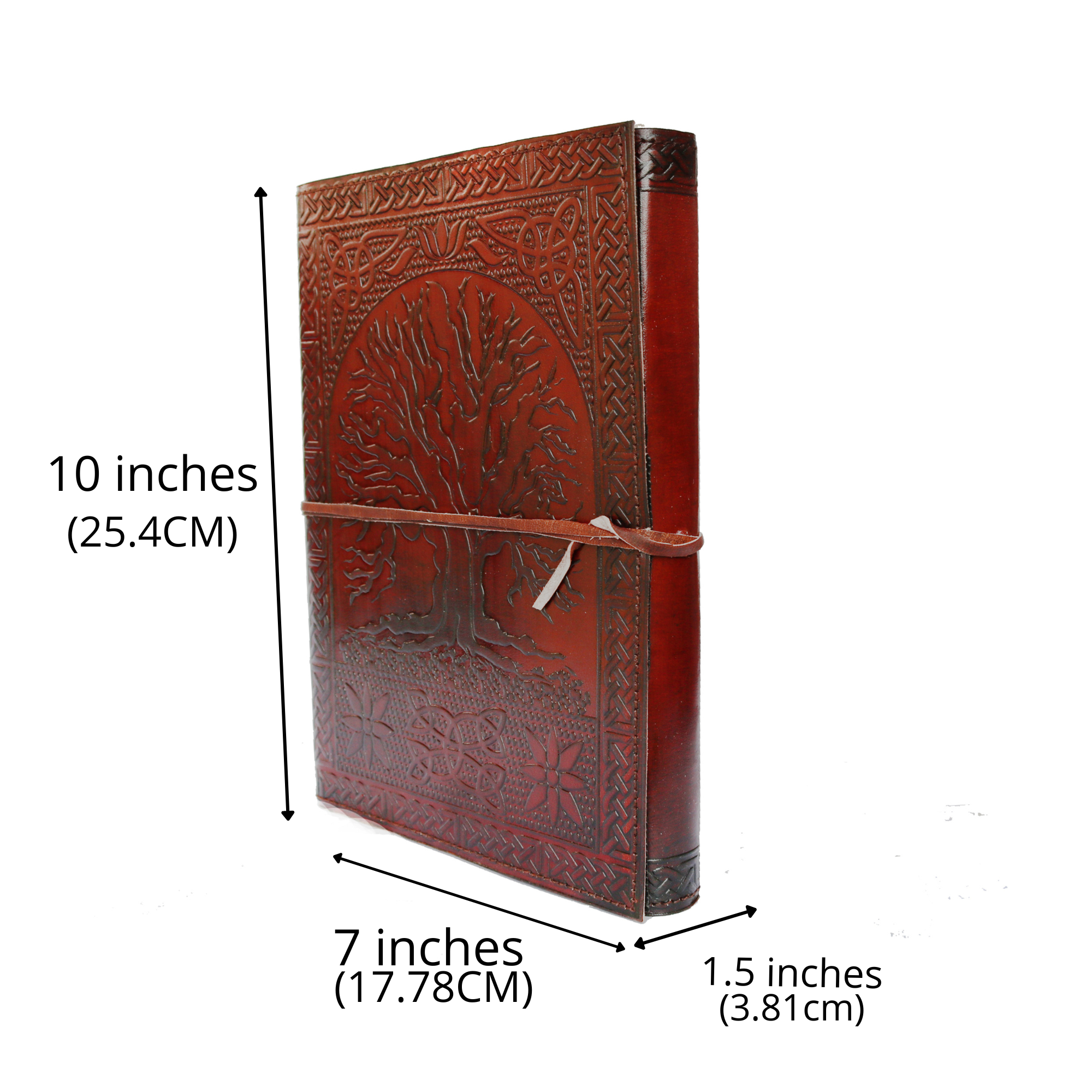 Jaald 10" Leather Journal Tree of Life Blank Notebook Travel Diary Sketchbook Christmas Gifts for Artists Handmade Writing Pad Book of Shadows