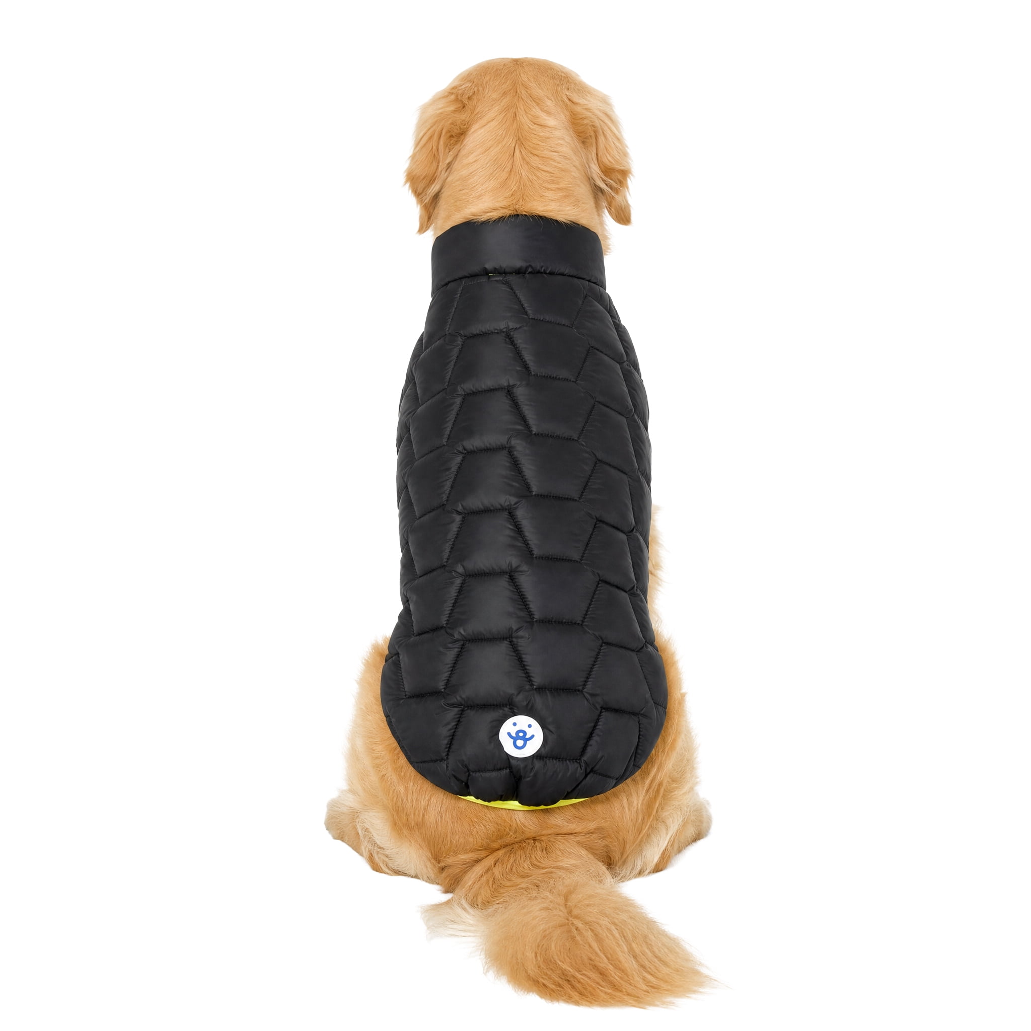 Oodles Quilted Fall Puffer Dog Jacket, Black, XL