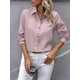 thumbnail image 4 of Camisas con Botones para Mujer, Blusas de Larga, Blusas Casuales Lisas para Oficina y Trabajo Rosa S, 4 of 7