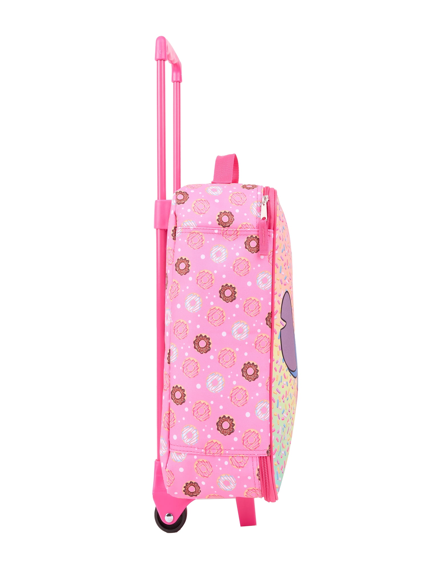 Disney Lilo & Stitch 7-Piece Kids Luggage Set, 14” Softside Rolling Suitcase with Backpack & Travel Accessories, Pink