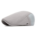 thumbnail image 4 of Comfortable Men's Cotton Newsboy Cap Flat Hat Classic Herringbone Pattern Adjustable Fit for Golf Cabbie Driving Daily Wear (Light Gray), 4 of 4