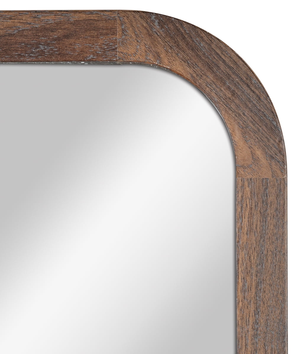 Mainstays 17x53 Walnut Framed Large Wall Mirror for Bathroom or Living Room