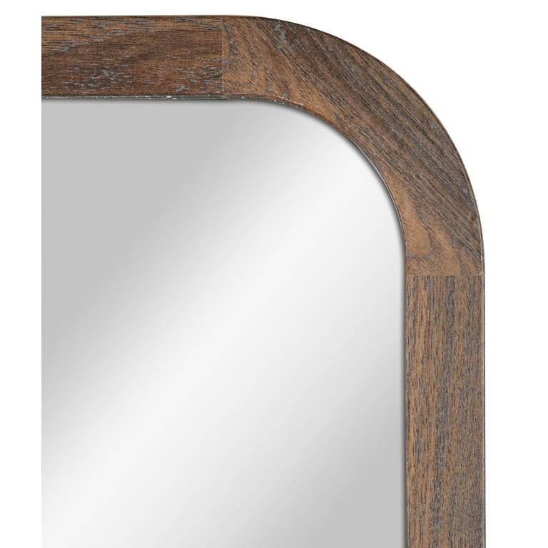 Mainstays 17x53 Round Rectangular Walnut Mirror