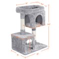 thumbnail image 3 of Alden Design 33.5"H Multilevel Small Space Cat Tree with Condos, Light Gray, 3 of 9