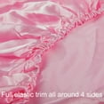 thumbnail image 3 of Silk Satin Fitted Crib Sheet with Deep Pocket, Easy Care and Breathable Fitted Sheet for Toddler Bed, Boys, Girls, Pink, 28"×52"+8", 3 of 5