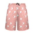 thumbnail image 2 of Men's Pajama Shorts Bottoms with Pockets Soft Lightweight Lounge Sleep Wear White Flying Birds, 2 of 6