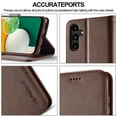 thumbnail image 6 of SaniMore for Samsung Galaxy A14 5G Case, PU Leather Skin & Soft TPU Inner Shell [Card Holder + Cash Pocket + Flip Kickstand] Magnetic Closure Protective Wallet Cover For Samsung A14 5G, Brown, 6 of 7