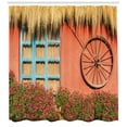thumbnail image 3 of Ambesonne Wagon Wheel Shower Curtain, Country House, 69"Wx70"L, Multicolor, 3 of 3