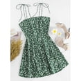 thumbnail image 4 of ZAFUL for Women's Party Cami Tiny Floral Mini Sleeveless Dress Sea Turtle Green M, 4 of 7