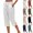 #01 White, variant on Womens Elastic Waist Drawstring Cotton Linen Capri Pants Loose Fit Cropped Trousers Buttoned Split Hem Daily Wear Casual Pants , #01 White, M