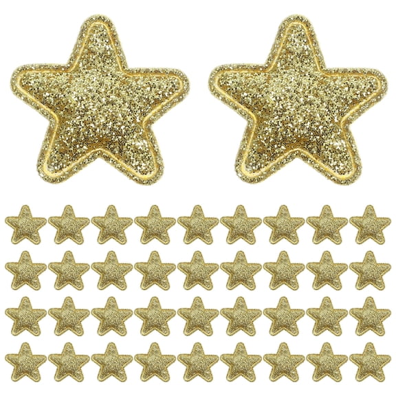 PBPBOX 100Pcs Golden Star Cloth Stickers Decorative Cloth Applique for DIY Garment Accessories