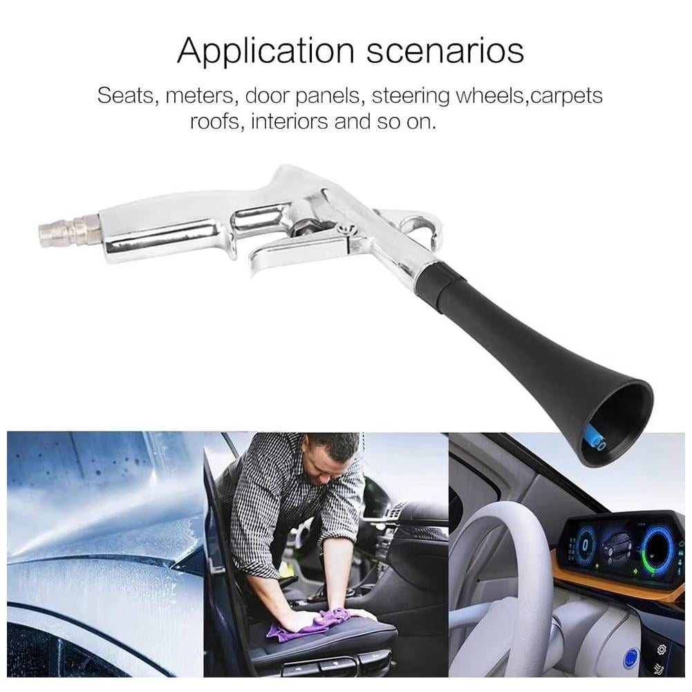Tornado Dry Cleaning Gun High Pressure Blower for Car Detailing with Brush Interior Dust Remover Pneumatic Spray Tool Professional Auto Cleaning Equipment Vehicle Duster
