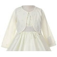 thumbnail image 2 of Little Girls Sweater Style Knit Cotton Bolero Pearl Jacket Ivory Size S (2-4), 2 of 4