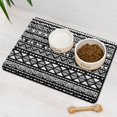 thumbnail image 3 of Boho Retro Floral Pet Feeding Mat-Absorbent Pet Placemat for Food and Water Bowl, with Waterproof Rubber Backing, Quick Dry Water Dispenser Mat for Dog and Cat (16"x24"), 3 of 7