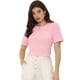 thumbnail image 1 of Blusa con cuello Peter Pan para mujer Floral Jacquard Puff Manga corta Kawaii Top Rosa S, 1 of 5